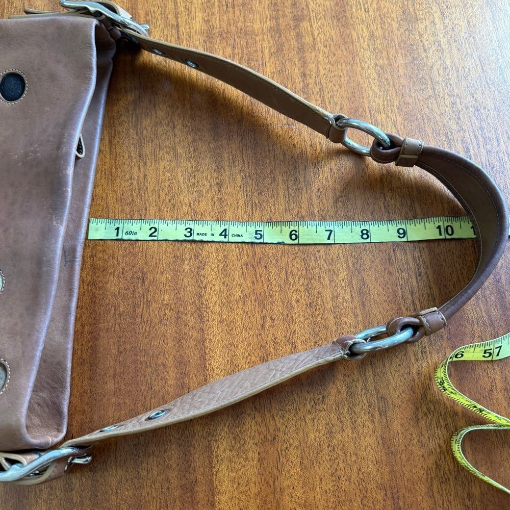 Vintage Rare Coach Leather Polka Dot Patchwork Shoulder Bag Silver Hardware - Picture 14 of 15